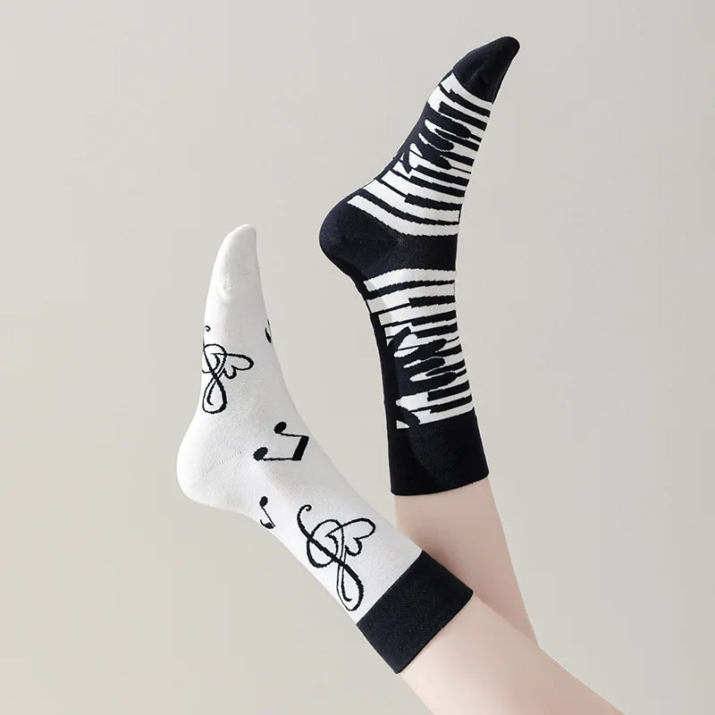 【5 Pairs】 Man Women Sock Original AB Tide Socks Colorful Cat Dog Koala Cow Cotton Socks Four Seasons Unisex Socks