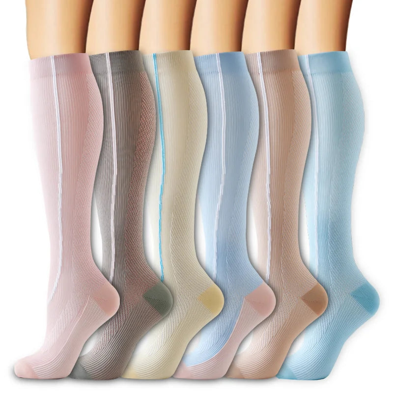 Compression Socks Yoga Sports Fit Moisture Control & Odor Resistance Graduated Calf Pressure Compress Socks Cycling