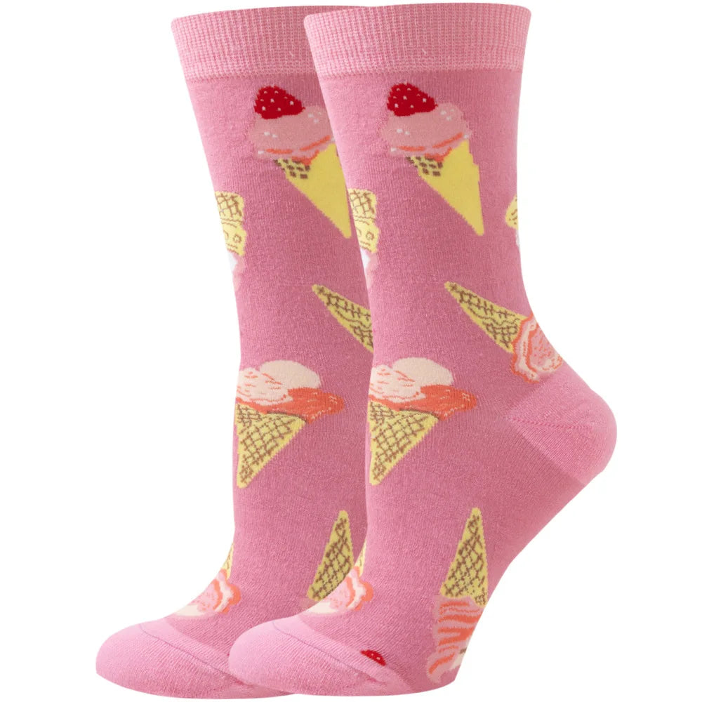 New Women's Socks, Multi-Color, Trendy Fashion Cotton Socks Suitable for All Seasons