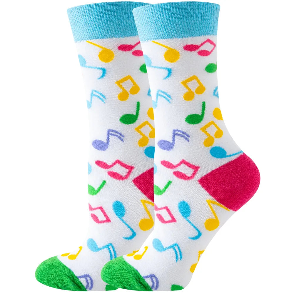 New Women's Socks, Multi-Color, Trendy Fashion Cotton Socks Suitable for All Seasons