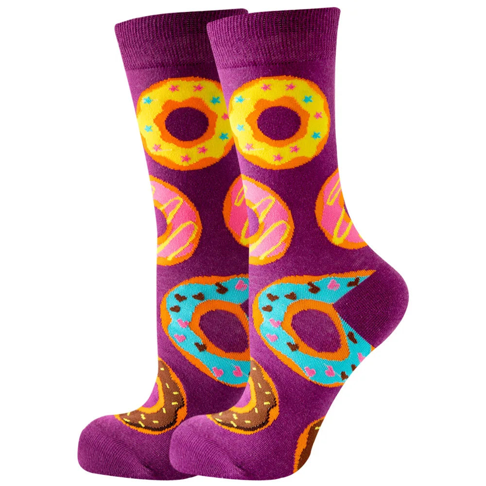 New Women's Socks, Multi-Color, Trendy Fashion Cotton Socks Suitable for All Seasons
