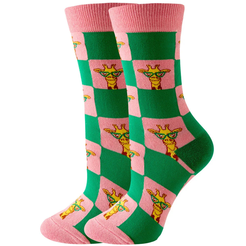 New Women's Socks, Multi-Color, Trendy Fashion Cotton Socks Suitable for All Seasons