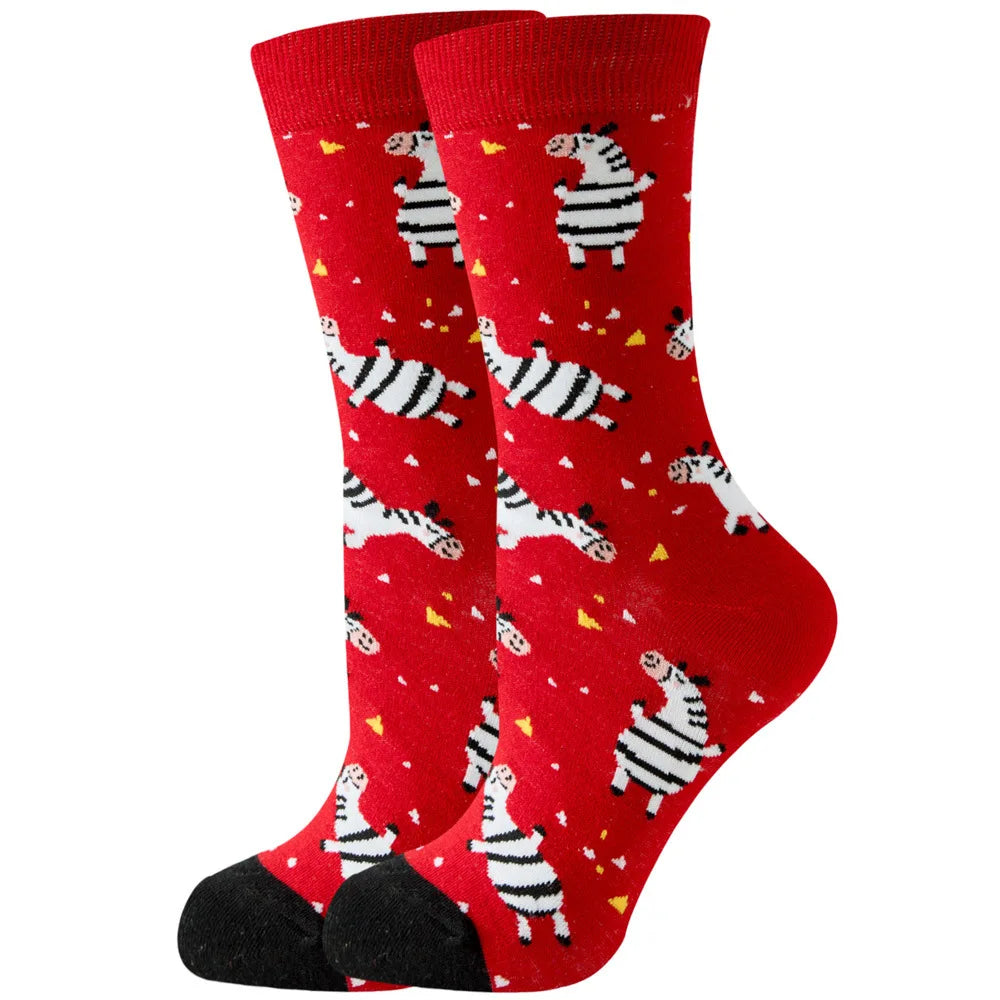 New Women's Socks, Multi-Color, Trendy Fashion Cotton Socks Suitable for All Seasons