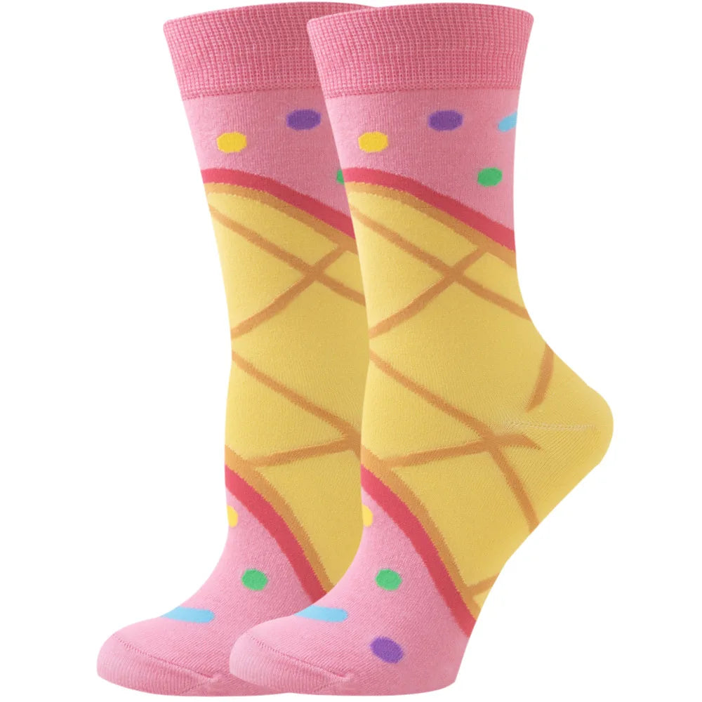 New Women's Socks, Multi-Color, Trendy Fashion Cotton Socks Suitable for All Seasons