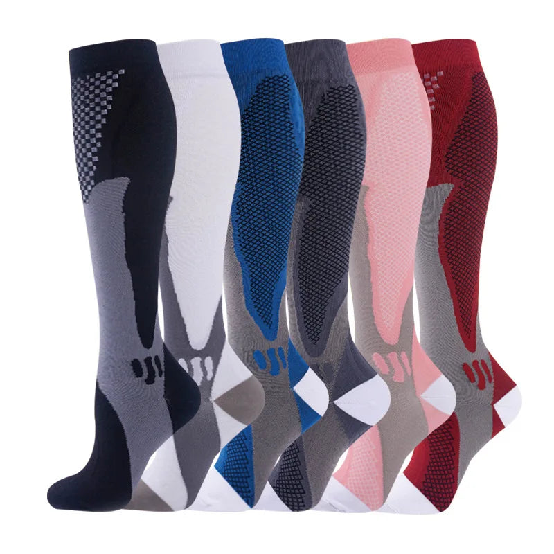 Compression Socks Yoga Sports Fit Moisture Control & Odor Resistance Graduated Calf Pressure Compress Socks Cycling