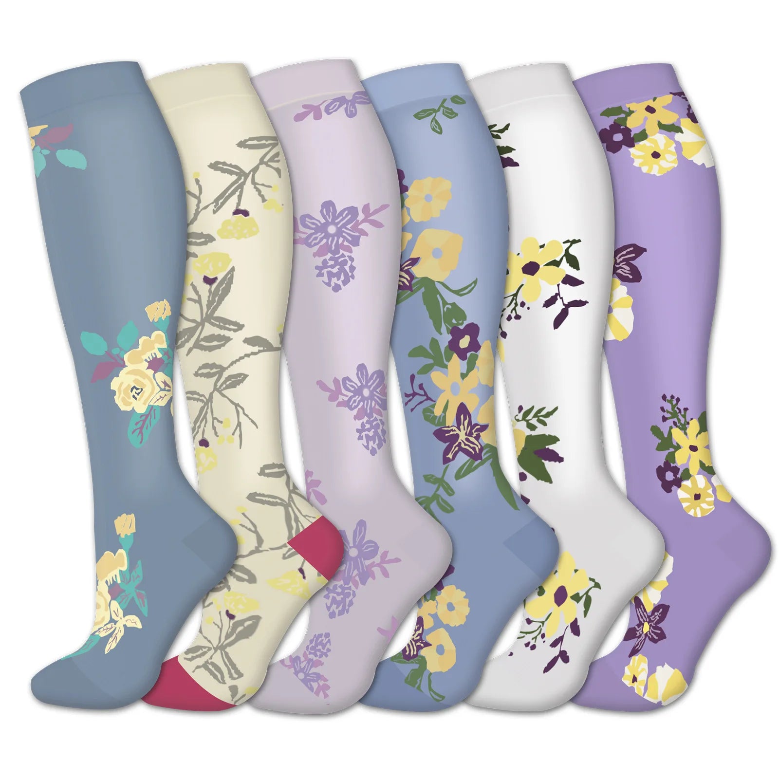 Compression Socks Yoga Sports Fit Moisture Control & Odor Resistance Graduated Calf Pressure Compress Socks Cycling