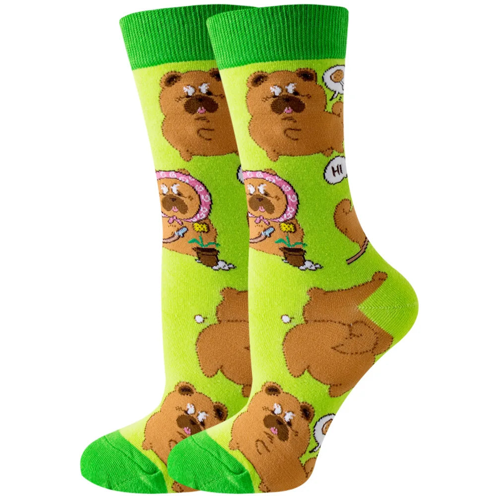 New Women's Socks, Multi-Color, Trendy Fashion Cotton Socks Suitable for All Seasons