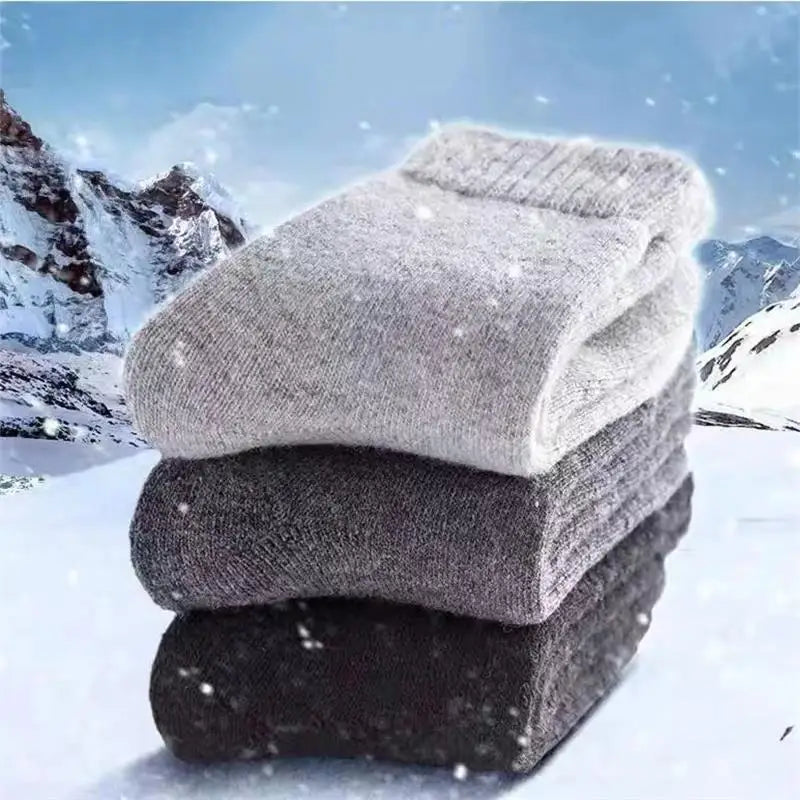 4Pairs/Lot Men's Winter Super Thick Thermal Socks Wool Men Women Solid High Quality Merino Wool Socks Cold Snow Warm Wool Socks