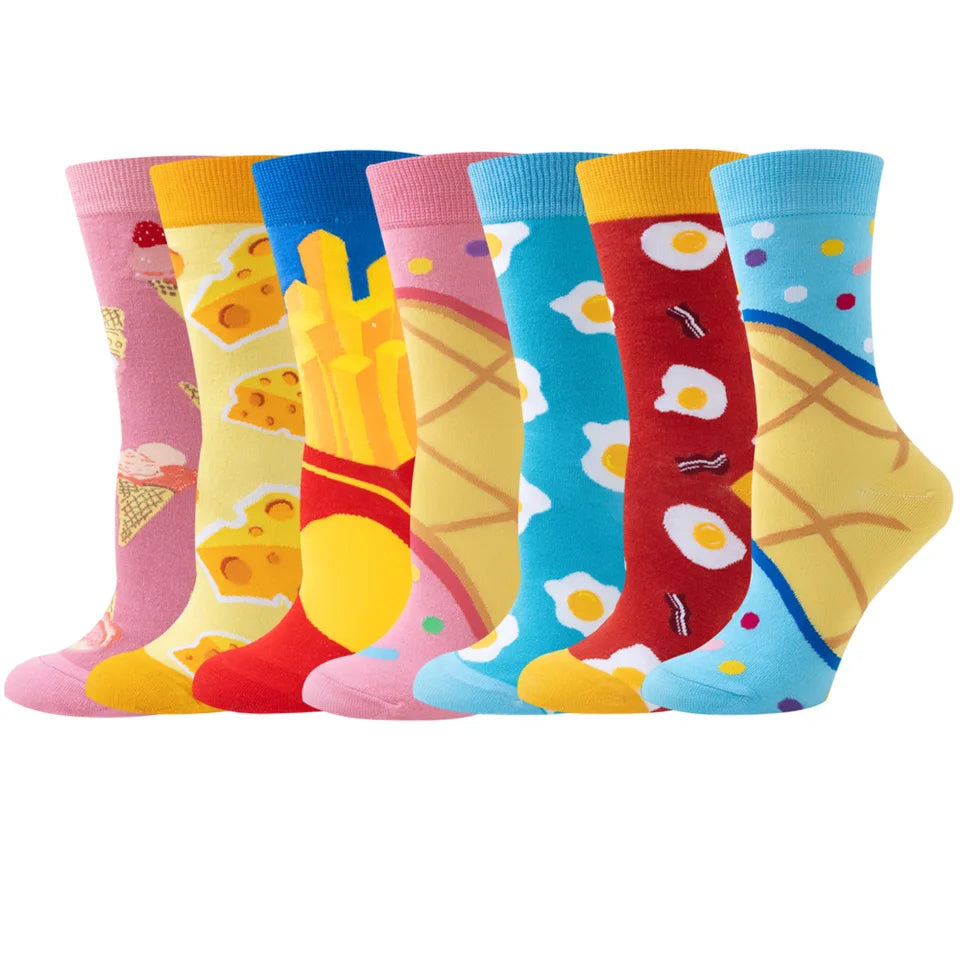 New Women's Socks, Multi-Color, Trendy Fashion Cotton Socks Suitable for All Seasons