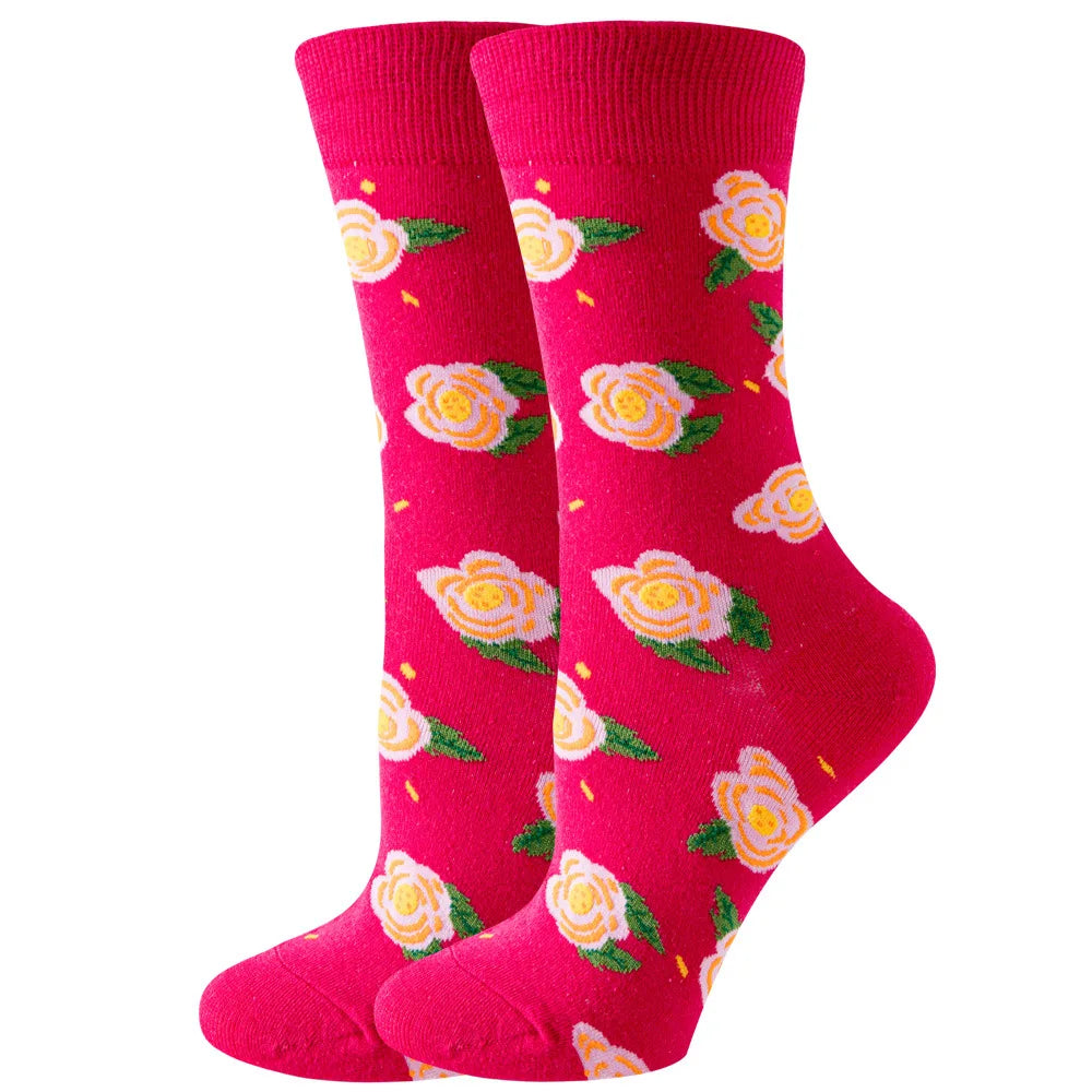 New Women's Socks, Multi-Color, Trendy Fashion Cotton Socks Suitable for All Seasons