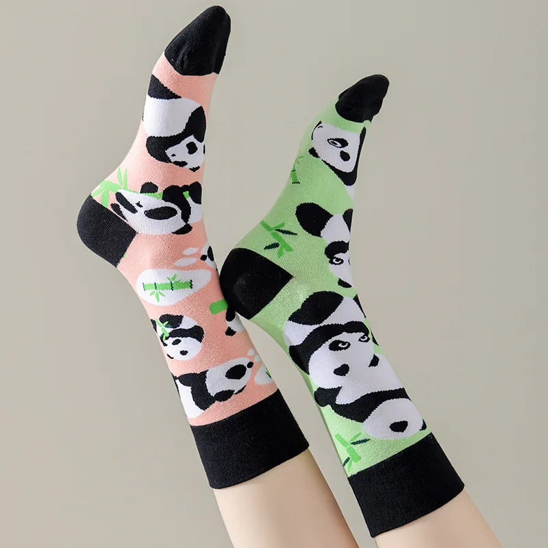 【5 Pairs】 Man Women Sock Original AB Tide Socks Colorful Cat Dog Koala Cow Cotton Socks Four Seasons Unisex Socks