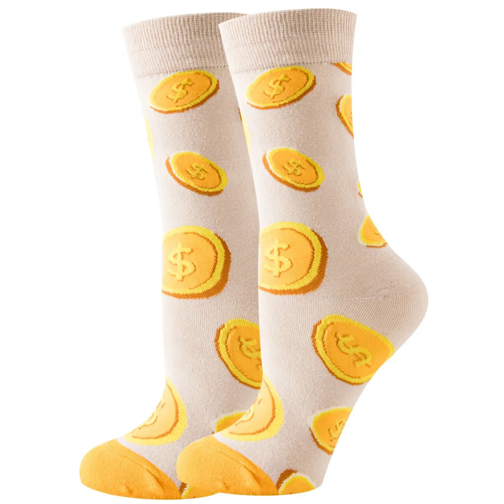 New Women's Socks, Multi-Color, Trendy Fashion Cotton Socks Suitable for All Seasons